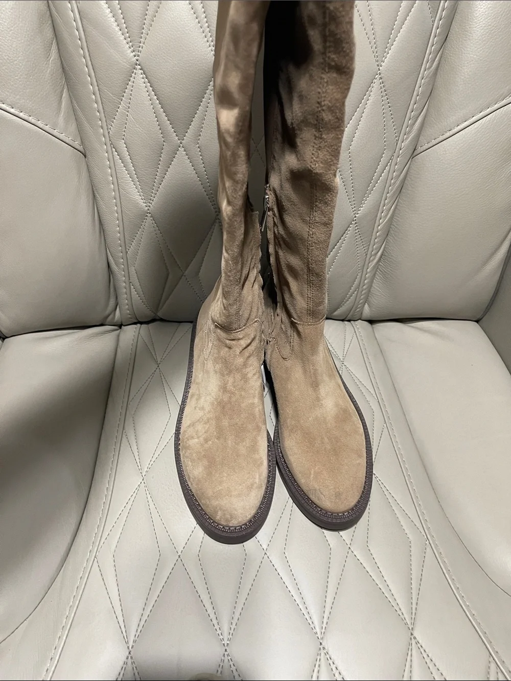 Sam Edelman Over-the-Knee Suede Boots in Taupe
